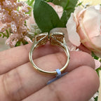 Elegant 14kt Yellow Gold Ring with Round and Baguette Natural Diamonds (etsy image id: 5663572526)