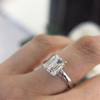Platinum ring +14Kt White Gold, GIA 2.59ct Emerald cut ,L-SI2.  EMER014 ATJJ (etsy image id: 5833295548)