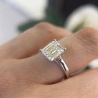 Platinum ring +14Kt White Gold, GIA 2.59ct Emerald cut ,L-SI2.  EMER014 ATJJ (etsy image id: 5833295550)