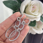 White Gold Five Circle Dangling Diamond Earrings (etsy image id: 5840289052)