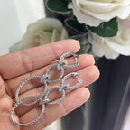 White Gold Five Circle Dangling Diamond Earrings (etsy image id: 5840289056)
