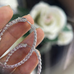 14K White Gold Diamond Hoops Earrings with 7.02ct Lab grown Diamonds ,2 inches ,F color, VS2 Clarity. DIER0134 GJJJ (etsy image id: 5881402197)