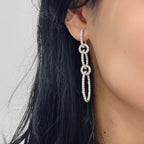 White Gold Five Circle Dangling Diamond Earrings (etsy image id: 5888386525)