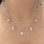 18Kt White Gold Necklace with 2.23ct total in natural round cut and marquis diamonds. TN2311-1 GTTT (etsy image id: 5916578474)