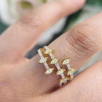 18Kt Yellow Gold Fancy Yellow Diamond ring with 0.68ct White and Yellow Diamonds. All Natural Diamonds.  DR021 ZNJ (etsy image id: 5951340686)