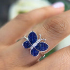 Sapphire and Diamond Butterfly Ring (etsy image id: 5951343082)