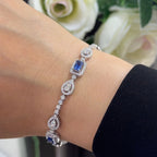 18Kt White Gold Diamond Sapphire Bracelet with 2.00ct in rd cut pear shape Natural Diamonds and 2.25ct Natural Sapphires . SDB0014 GIIJ (etsy image id: 5951348056)