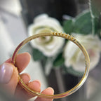 Yellow Gold Diamond Two-Row Bangle with round, pear, and marquise diamonds (etsy image id: 5951357770)