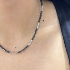 18Kt White Gold Necklace with 1.75ct total in white rd cut diamonds and 3.74ct total in  rd cut black diamonds Natural. DN0012 GNEJ (etsy image id: 5964634155)