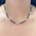18Kt White Gold Necklace with 1.75ct total in white rd cut diamonds and 3.74ct total in  rd cut black diamonds Natural. DN0012 GNEJ (etsy image id: 5964634273)