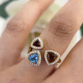 18Kt Yellow Gold ring with 1.20ct total in rd cut Diamonds with 0.72ct total in semi precious multi colored stones. COLR016 IGJJ (etsy image id: 5964708151)
