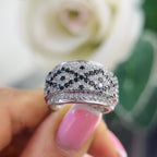 18Kt White Gold ring with 1.20ct total in round cut black & white diamonds.DR125 IIJJ (etsy image id: 5964712869)