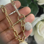 14K Yellow Gold Link Chain Necklace 3.70ct in Diamonds ,G color , VS2 clarity. (etsy image id: 6081938968)