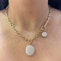 14K Yellow Gold Link Chain Necklace 3.70ct in Diamonds ,G color , VS2 clarity. (etsy image id: 6081938970)