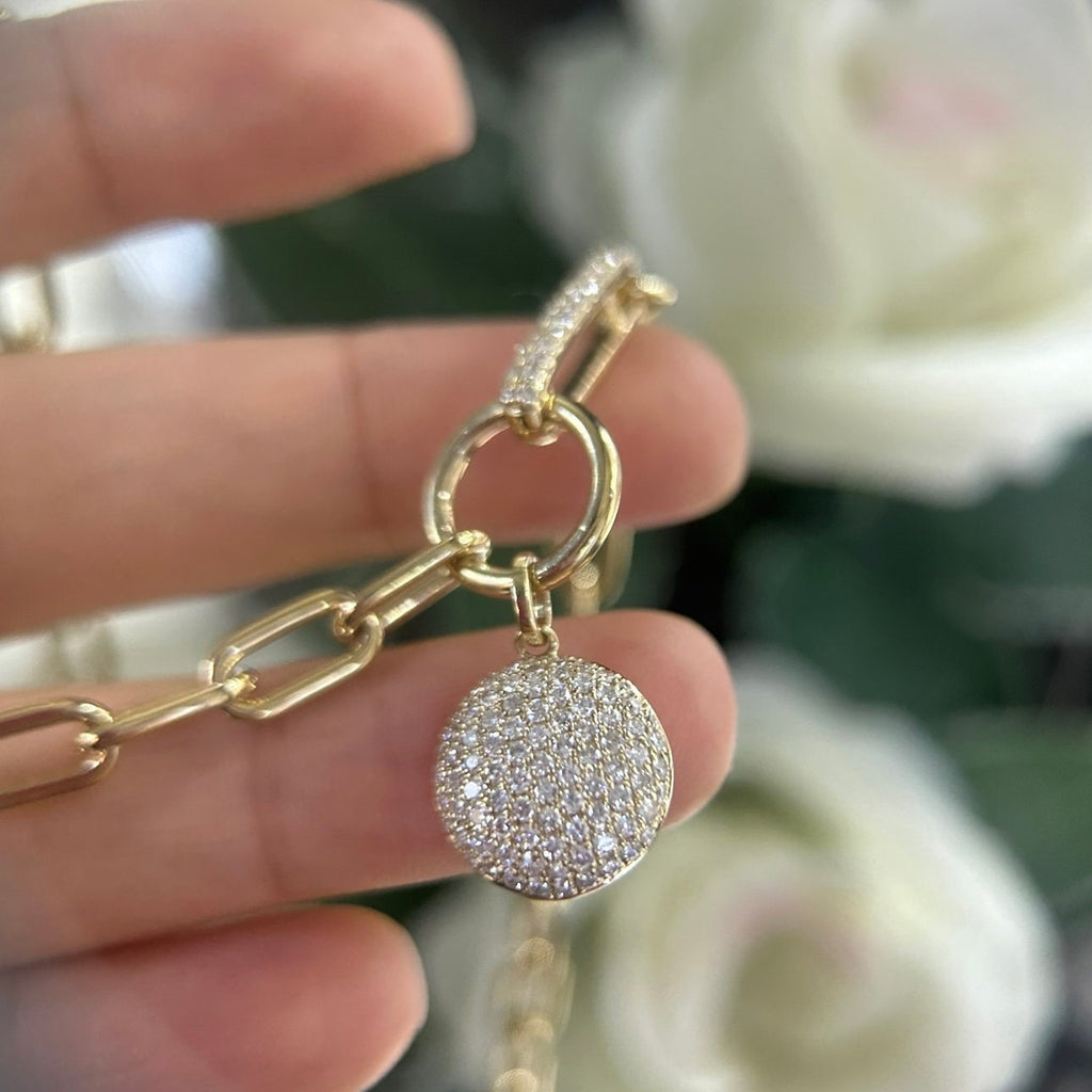 14K Yellow Gold Link Chain Necklace 3.70ct in Diamonds ,G color , VS2 clarity. (etsy image id: 6081938972)