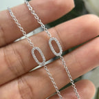 14Kt White Gold Diamond Necklace with 1.90ct in Natural Diamonds. 35inc length of the necklace .DN055 GJJJ (etsy image id: 6081979274)