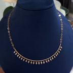 Rose Gold Chain with Beaded Smile Shape Bar with Marquise Shape Diamond Charms (etsy image id: 6111929960)