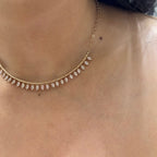 Rose Gold Chain with Beaded Smile Shape Bar with Marquise Shape Diamond Charms (etsy image id: 6111959136)