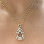 Yellow and White Gold Pear Shape Three Row Pendant with Diamonds (etsy image id: 6112869204)