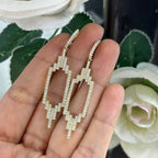 Yellow Gold Art Deco Style Drop Earrings with Diamonds (etsy image id: 6112879654)