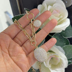 14K Yellow Gold Link Chain Necklace 3.70ct in Diamonds ,G color , VS2 clarity. (etsy image id: 6130002775)