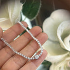 White Gold Three Quarter Diamond Tennis Necklace (etsy image id: 6160012179)