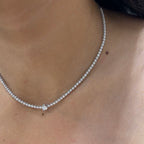 White Gold Three Quarter Diamond Tennis Necklace (etsy image id: 6160012211)