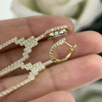 Yellow Gold Art Deco Style Drop Earrings with Diamonds (etsy image id: 6160997483)