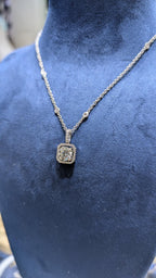 14Kt White Gold  Diamond Pendant with 2.03ct Lab Diamond,G color ,VS1 clarity with 0.45ct diamonds on the sides (etsy image id: 6548950584)