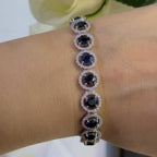 18Kt White Gold Bracelet 3.72ct Natural  Diamonds with 14.55ct Saphires Natural . SDB00 AAST (etsy image id: 6655857866)