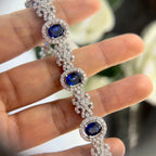 18Kt White Gold Bracelet 6.70ct Natural Diamonds with 9.85ct Natural Saphires. SDB023 LJJJ (etsy image id: 6655884492)