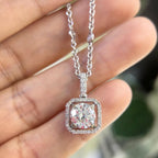 14Kt White Gold  Diamond Pendant with 2.03ct Lab Diamond,G color ,VS1 clarity with 0.45ct diamonds on the sides (etsy image id: 6683113242)