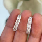 White Gold Diamond Huggie Hoop Earrings, 14k White Gold Earrings (etsy image id: 6686709238)