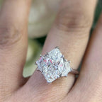 Platinum Ring GIA Certified Natural Diamond 3.51ct with 0.61ct diamonds as well. I color , SI2 Clarity. (etsy image id: 6686718102)