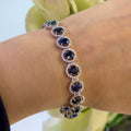 18Kt White Gold Bracelet 3.72ct Natural  Diamonds with 14.55ct Saphires Natural . SDB00 AAST (etsy image id: 6703897133)
