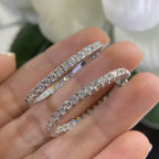 White Gold Oval Hoop Earrings with Natural Diamonds (etsy image id: 6730879622)