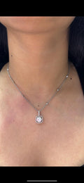 14Kt White Gold  Diamond Pendant with 2.03ct Lab Diamond,G color ,VS1 clarity with 0.45ct diamonds on the sides (etsy image id: 6731149637)