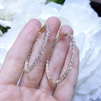 Rose Gold Inside Out Diamond Hoop Earrings (etsy image id: 6768152006)