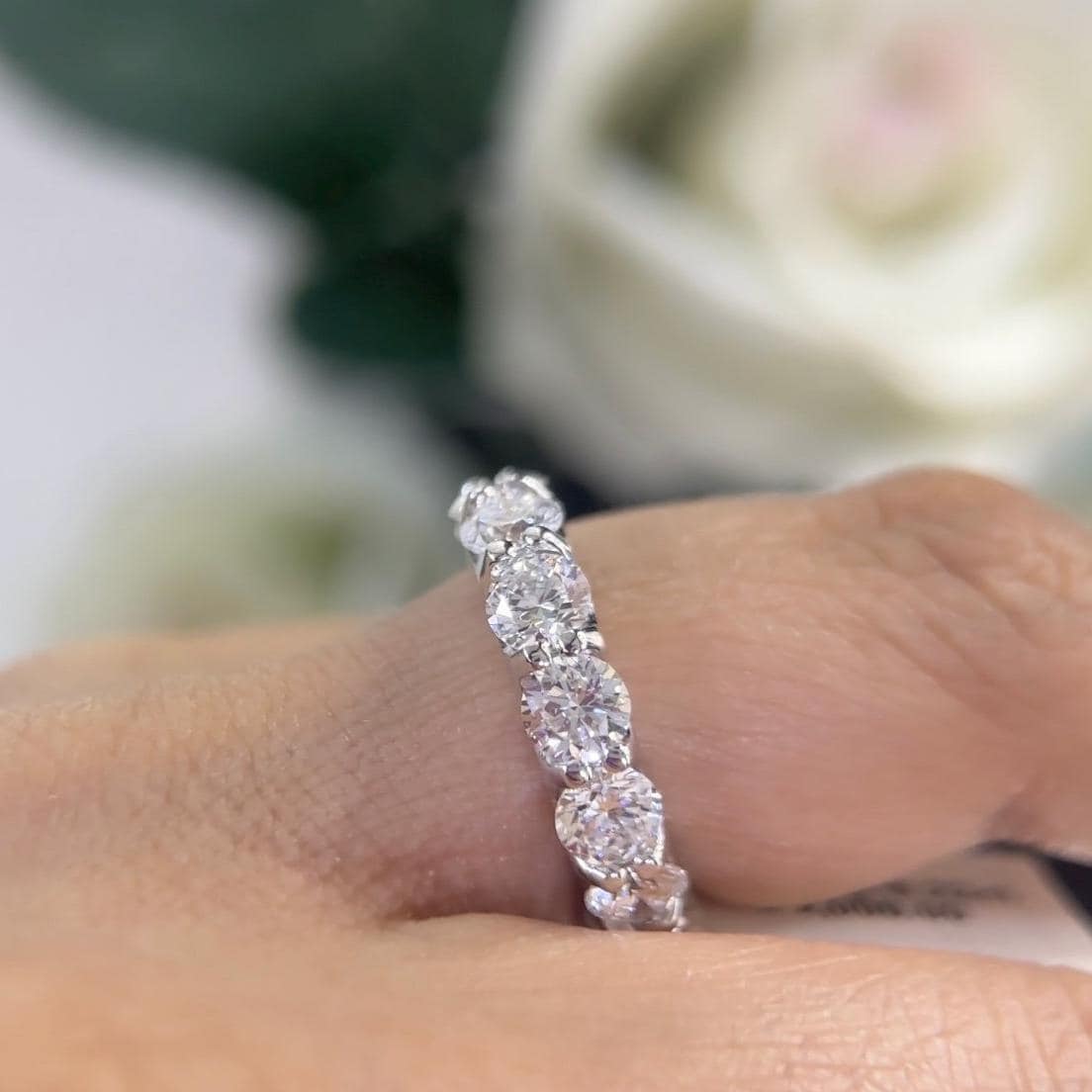 White Gold Full Circle Eternity Lab Grown Diamond Band Ring (etsy image id: 6776493273)