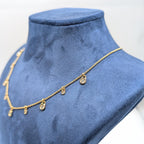 Yellow Gold Diamond By The Yard Diamond Charm Necklace (etsy image id: 6850319702)