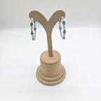 Large 14k White Gold Hoop Earrings with Oval Lab Emeralds and Round Lab Diamonds (etsy image id: 6866593836)