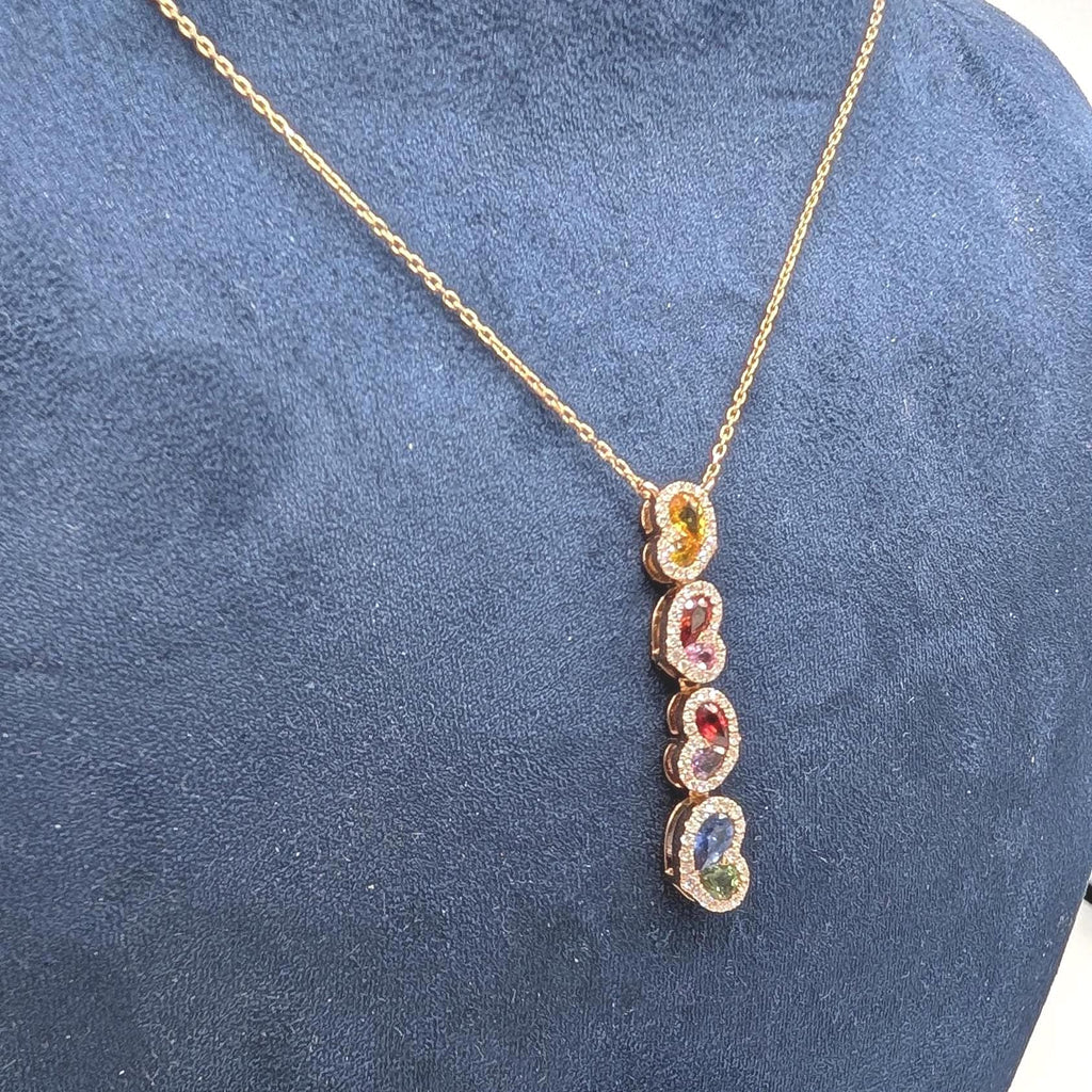 Sapphire and diamond drop pendant (etsy image id: 6866654652)