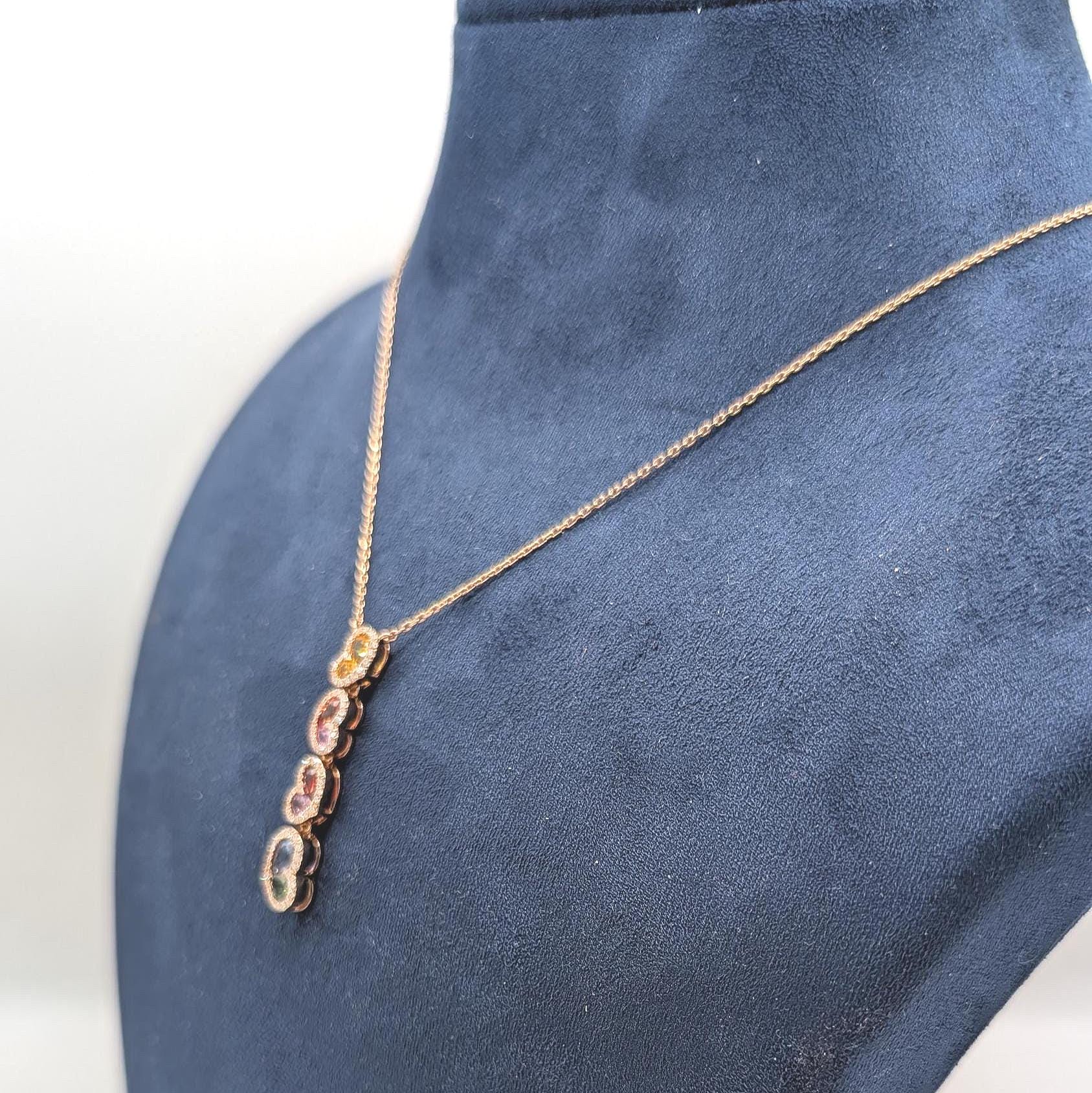 Sapphire and diamond drop pendant (etsy image id: 6866656698)