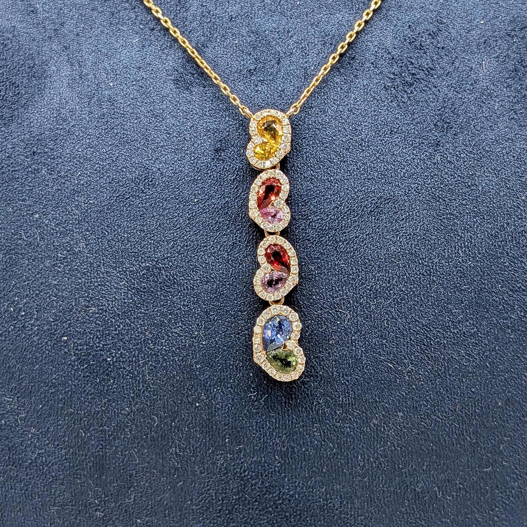 Sapphire and diamond drop pendant (etsy image id: 6866659116)