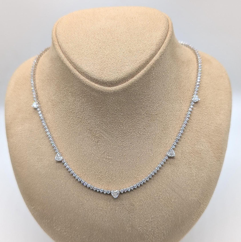 Multi-Heart Shape Diamond Tennis Necklace (etsy image id: 6866677602)