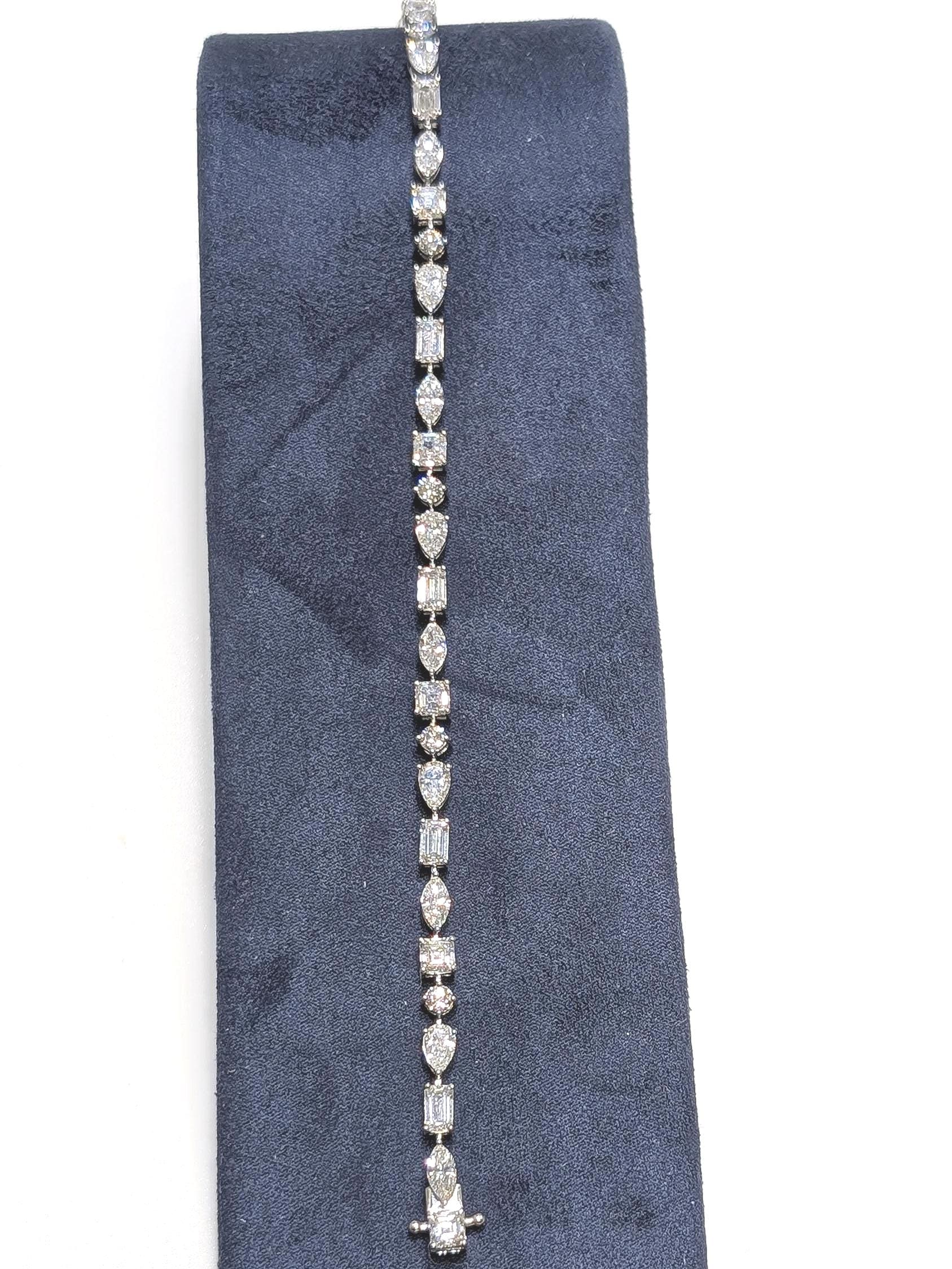 Fancy Shape Lab Grown Diamond Tennis Bracelet (etsy image id: 6866679558)