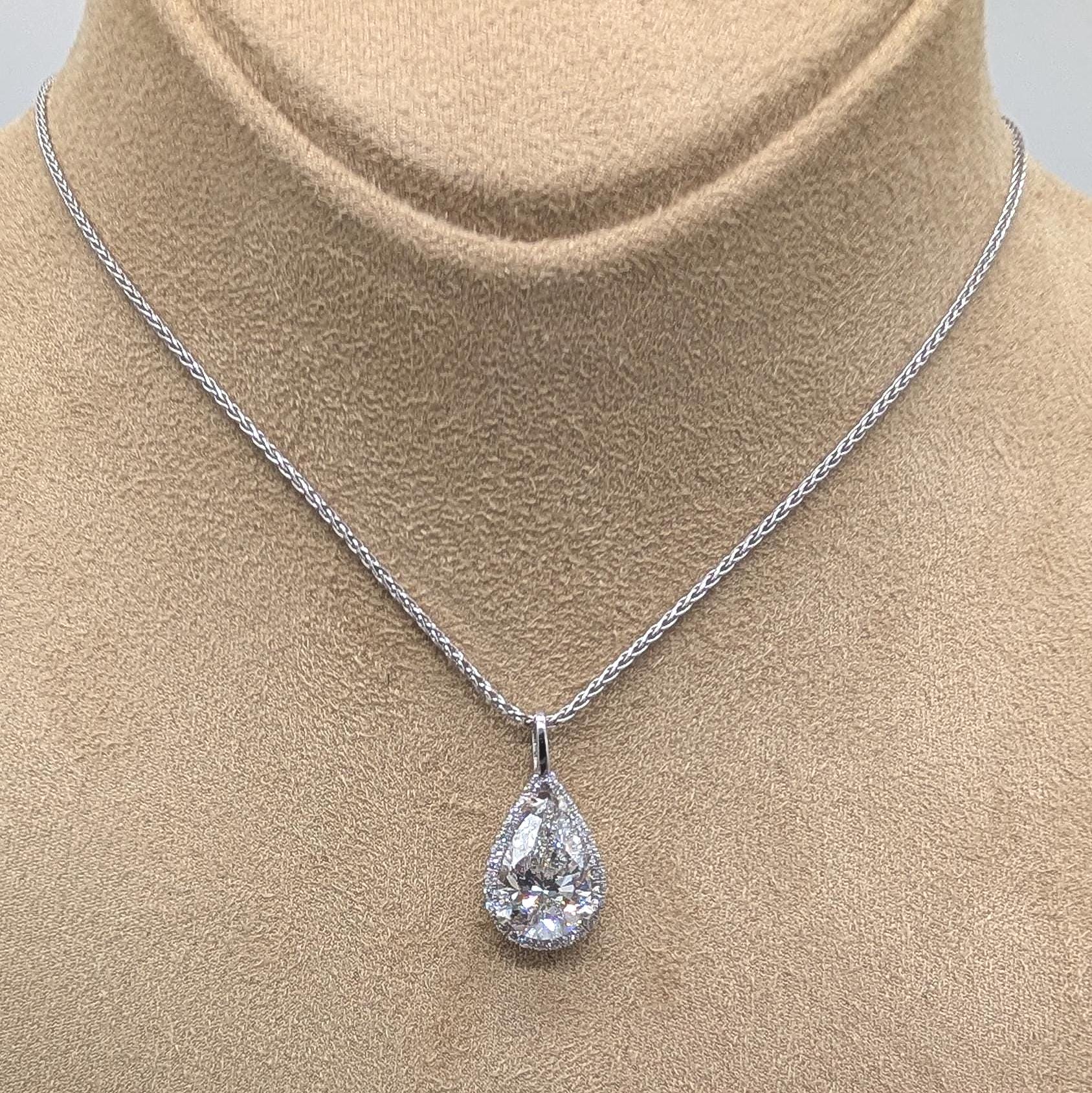 Lab Grown Pear Shape Diamond Pendant (etsy image id: 6866689570)