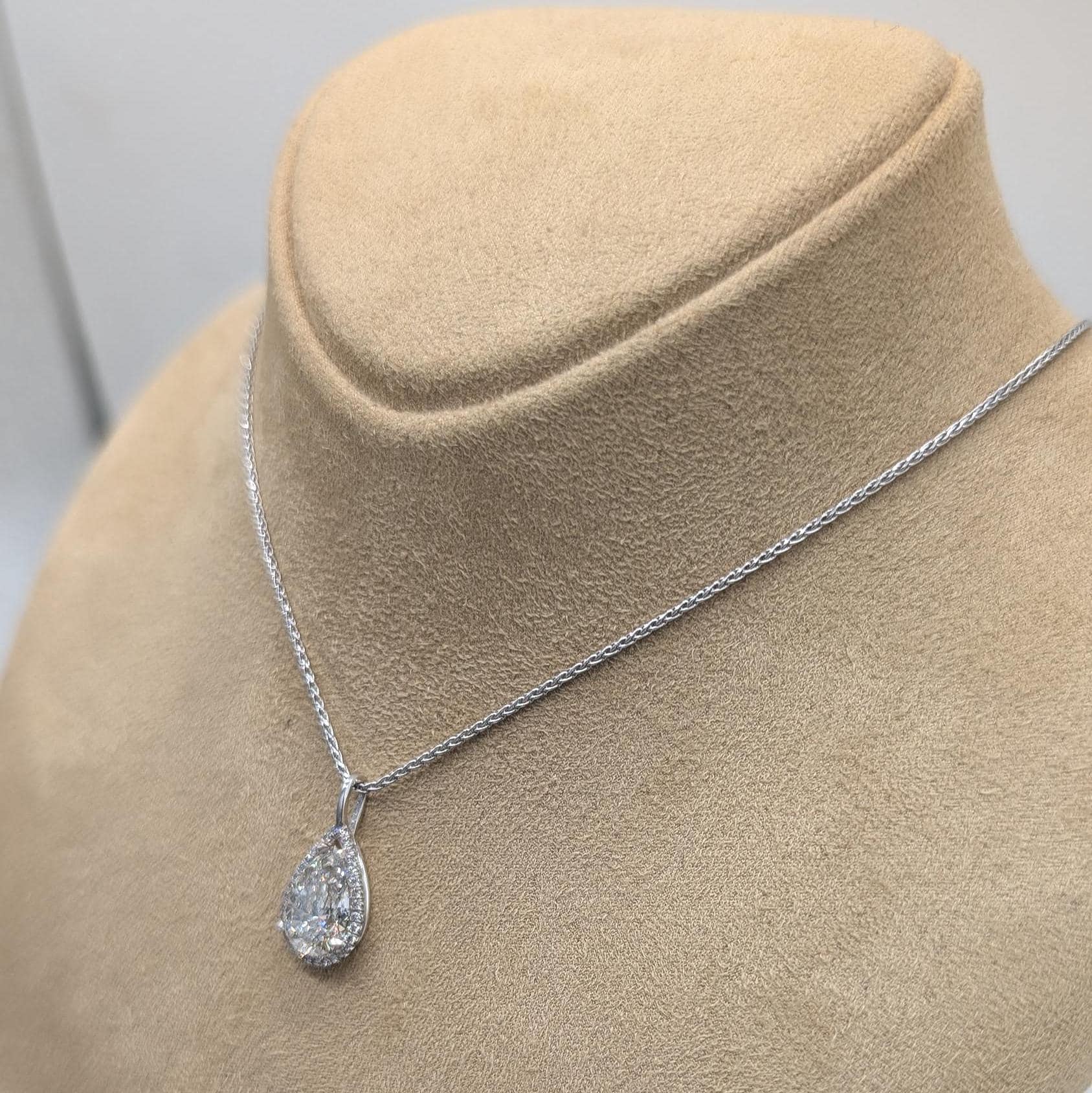 Lab Grown Pear Shape Diamond Pendant (etsy image id: 6866691692)