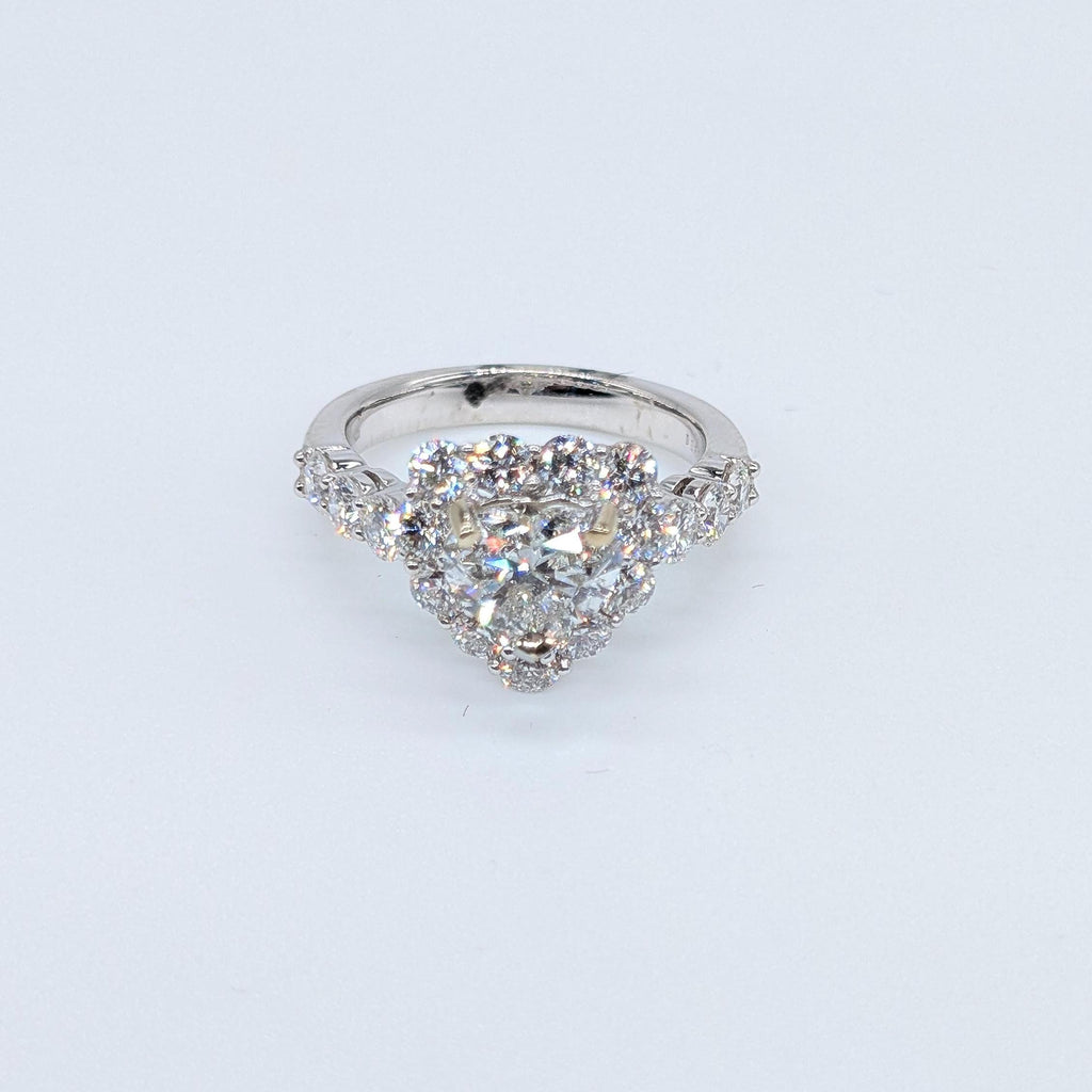 18KWG 1.51ct GIA Natural F-SI1 Heart Shaped Diamond with a Halo 1.65ct Diamonds Statement Ring (etsy image id: 6866703348)