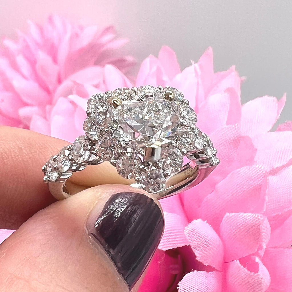 18KWG 1.51ct GIA Natural F-SI1 Heart Shaped Diamond with a Halo 1.65ct Diamonds Statement Ring (etsy image id: 6866705026)